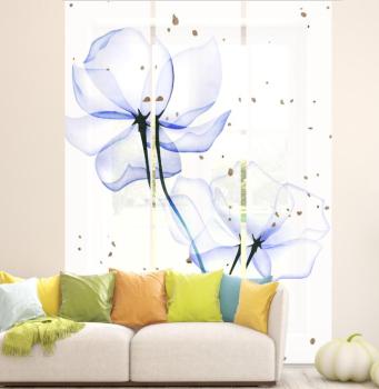 Preview: Lule tribus blue, Flächenvorhang 3er Set